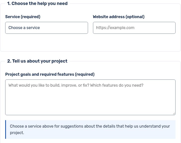 Screenshot of Building this website’s enquiry and support workflow